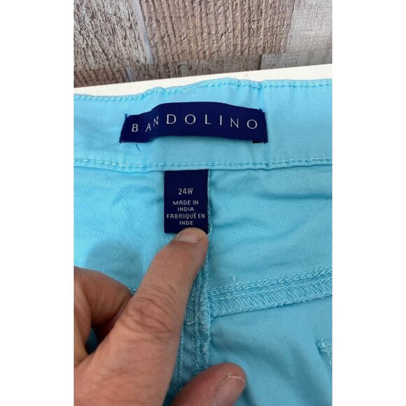 Bandolino Amalia Short Stretch Aqua Blue Womens Size 24  With Woven - Picture 9 of 16